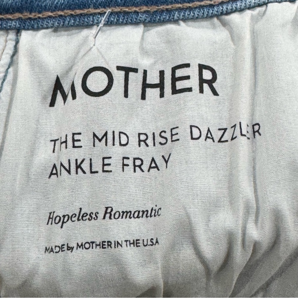 MOTHER THE MID RISE DAZZLER ANKLE FRAY KEANS - Hopeless Romantic - Size - 32 - Picture 11 of 12